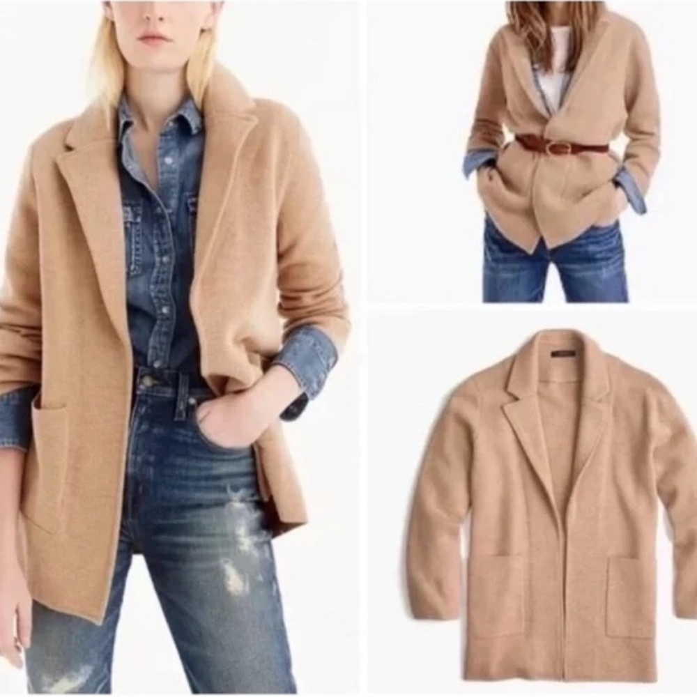 J. Crew Camel/Tan Open-Front Blazer Jacket